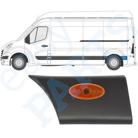 Links Seitliche Heckkotfl&uuml;gelverkleidung mit Lampe Nissan Interstar Opel Movano Renault Master