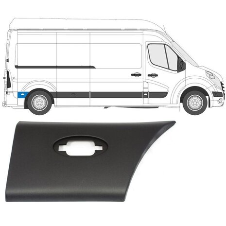 Rechts Seitliche Verkleidung des hinteren Kotfl&uuml;gels hinter dem Rad Nissan Interstar Opel Movano Renault Master