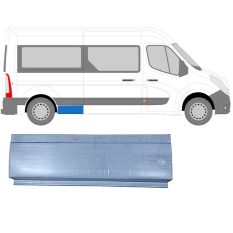 Rechts Reparaturblech f&uuml;r Heckfl&uuml;gel Nissan Interstar Opel Movano Renault Master