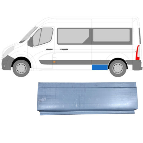 Links Reparaturblech f&uuml;r Heckfl&uuml;gel Nissan Interstar Opel Movano Renault Master