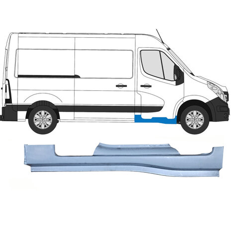 Rechts Reparaturblech f&uuml;r vordere T&uuml;rschwelle Nissan Interstar Opel Movano Renault Master
