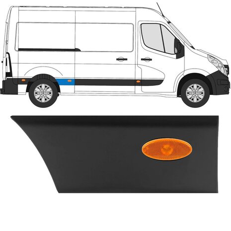 Rechts Seitliche Heckkotfl&uuml;gelverkleidung mit Lampe Nissan Interstar Opel Movano Renault Master