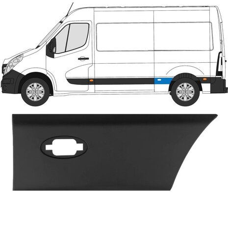 Links Seitliche Heckkotfl&uuml;gelverkleidung mit Lampe Nissan Interstar Opel Movano Renault Master