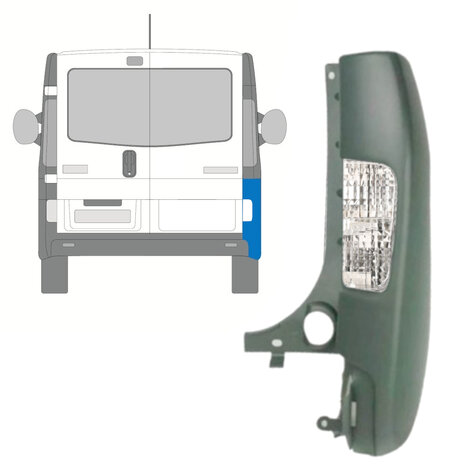 Rechts Sto&szlig;stangenecke hinten mit Lampe Nissan Primastar Opel Vivaro Renault Trafic