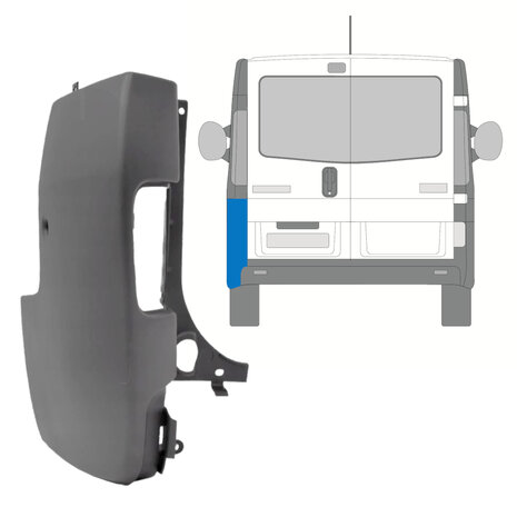 Links Sto&szlig;stangenecke hinten Nissan Primastar Opel Vivaro Renault Trafic