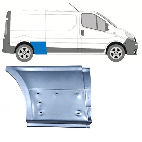 Rechts Reparaturblech f&uuml;r Heckfl&uuml;gel Nissan Primastar Opel Vivaro Renault Trafic