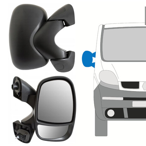 Rechts Manuell verstellbarer Au&szlig;enspiegel Nissan Primastar Opel Vivaro Renault Trafic