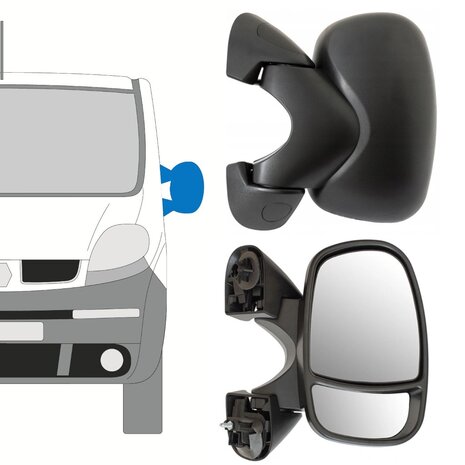 Links Elektrischer Au&szlig;enspiegel Nissan Primastar Opel Vivaro Renault Trafic