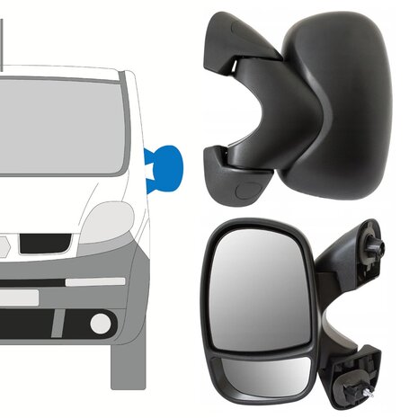 Links Manuell verstellbarer Au&szlig;enspiegel Nissan Primastar Opel Vivaro Renault Trafic