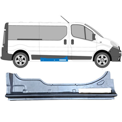 Rechts Reparaturblech f&uuml;r innere Schiebet&uuml;r Nissan Primastar Opel Vivaro Renault Trafic