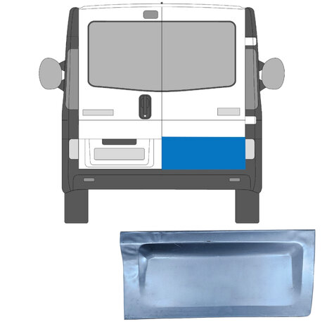 Rechts Reparaturblech f&uuml;r Hintert&uuml;r Nissan Primastar Opel Vivaro Renault Trafic