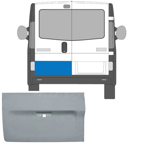 Links Reparaturblech f&uuml;r Hintert&uuml;r Nissan Primastar Opel Vivaro Renault Trafic