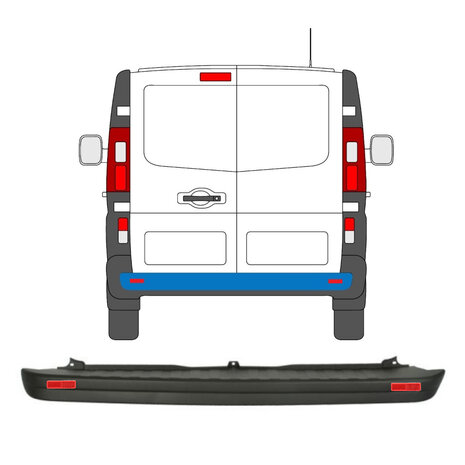 Hecksto&szlig;stange mit reflektierendem Licht Nissan NV 300 Opel Vivaro Renault Trafic Fiat Talento