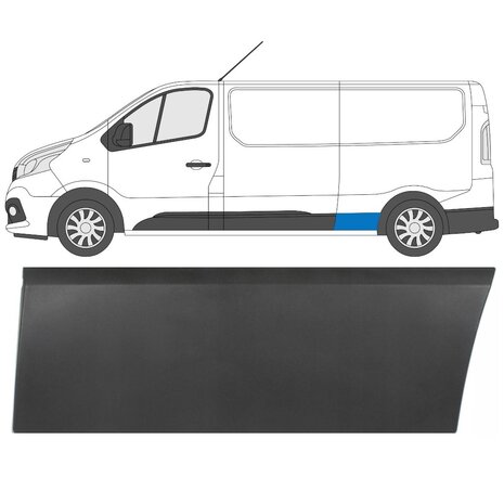 Links Seitliche Verkleidung des Heckfl&uuml;gels Nissan NV 300 Opel Vivaro Renault Trafic Fiat Talento