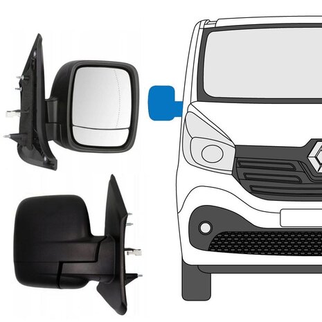 Rechts Elektrischer Au&szlig;enspiegel Nissan NV 300 Opel Vivaro Renault Trafic Fiat Talento