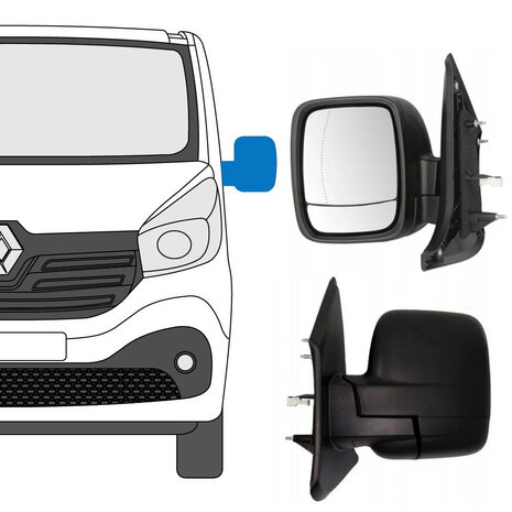 Links Elektrischer Au&szlig;enspiegel Nissan NV 300 Opel Vivaro Renault Trafic Fiat Talento
