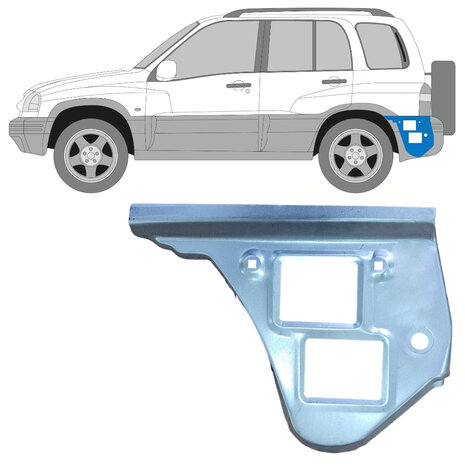 Links Reparaturblech f&uuml;r Heckfl&uuml;gel Suzuki Grand Vitara