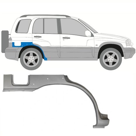 Rechts Reparaturblech f&uuml;r Heckfl&uuml;gel Suzuki Grand Vitara