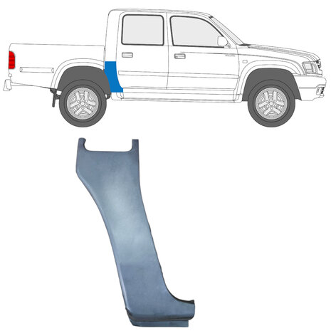 Rechts Reparaturblech f&uuml;r hintere Ecke, Doppelkabine Toyota Hilux