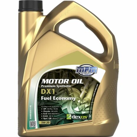 Huile moteur 5W20 Premium Synth&eacute;tique &eacute;conomie de carburant - 5 Litres MPM Oil