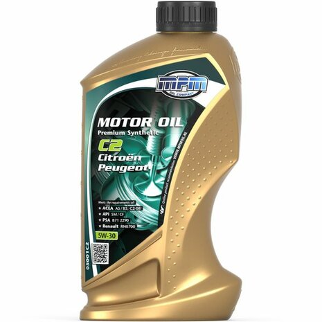 Huile moteur 5W30 Premium Synth&eacute;tique C2 - 1 Litre MPM Oil