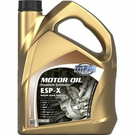 Huile moteur 5W30 Premium Synth&eacute;tique ESP-X - 5 Litres MPM Oil