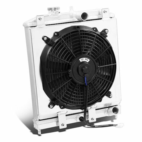 Radiator met Shroud en Fans Aluminium FullRacing Honda Civic Del Sol