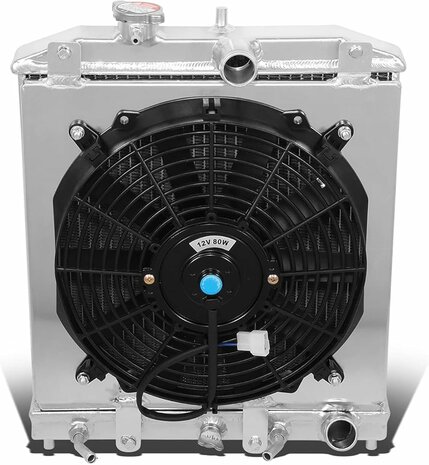 Radiator met Shroud en Fans Aluminium FullRacing Honda Civic Del Sol