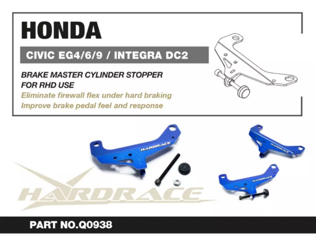 RHD Hauptbremszylinderstopper Hardrace Honda Civic Del Sol Integra