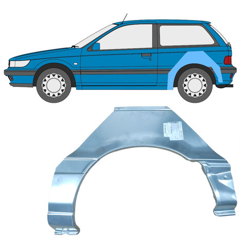 Links Reparaturblech f&uuml;r Heckfl&uuml;gel Mitsubishi Colt