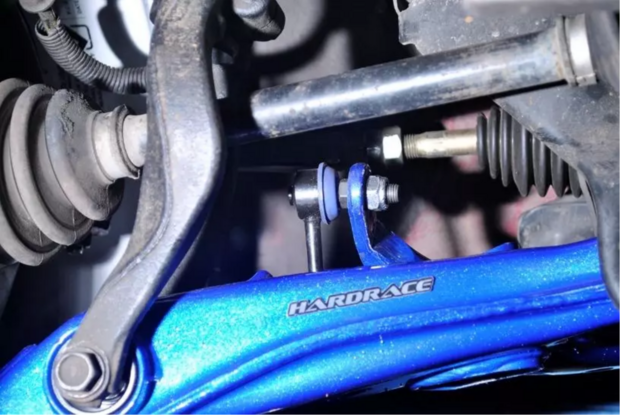 Draagarmen voorzijde onder blauw - Gehard rubberen bussen Hardrace Honda Civic