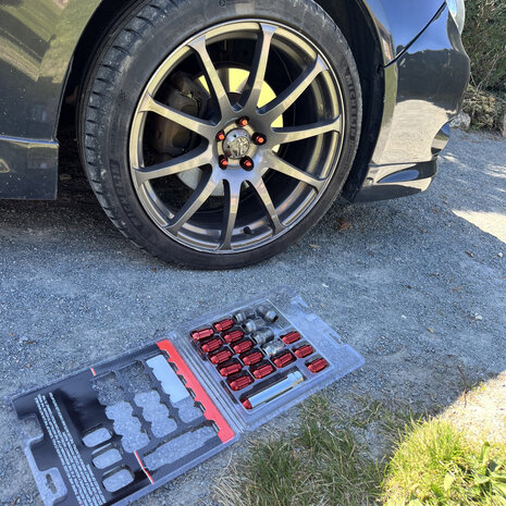 M12x1.25 &Eacute;crous de roue Rouge JR-Wheels JN2