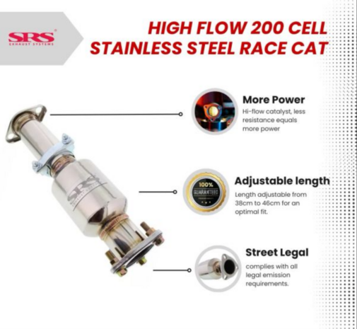 Race catalyst high flow 200 cell stainless steel SRS Honda