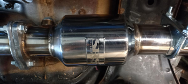 Catalyseur de course haut d&eacute;bit 200 cellules inox JDM &Oslash;2.50 SRS Honda Civic CRX CRV Del Sol Integra