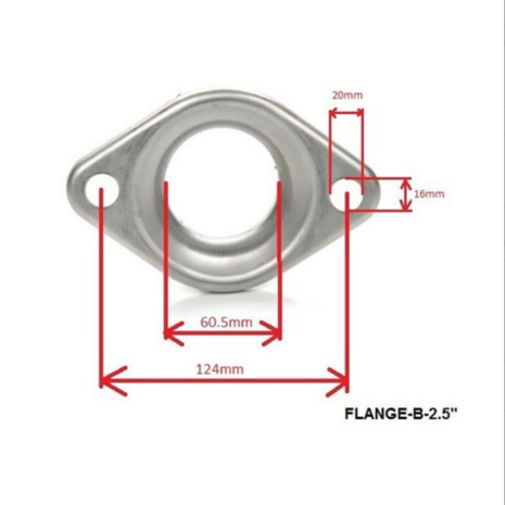 Bride donut d&#039;&eacute;chappement J-spec + tube - &Oslash;63.5mm/2.5&#039;&#039; (bride JDM 2.5&#039;&#039;) SRS