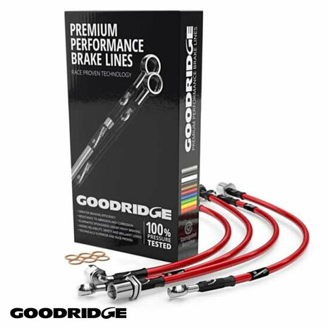 Conduites de frein tress&eacute;es en acier inoxydable Suzuki SWIFT 1.3 16V GTI KAT HB Goodridge T&Uuml;V