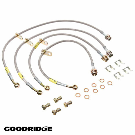 Conduites de frein tress&eacute;es en acier inoxydable Suzuki SWIFT 1.3 16V GTI KAT HB Goodridge T&Uuml;V