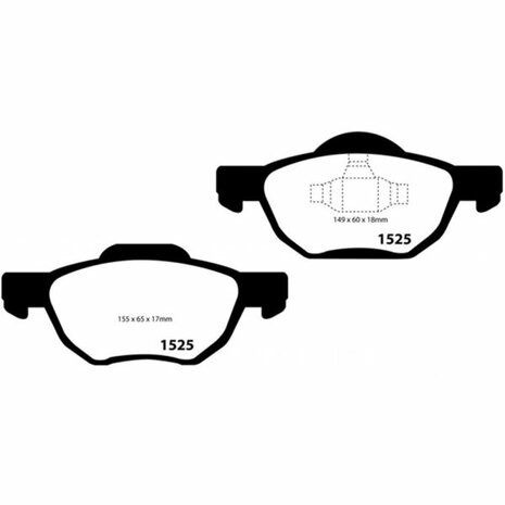 Front brake pads - Greenstuff EBC Honda Accord