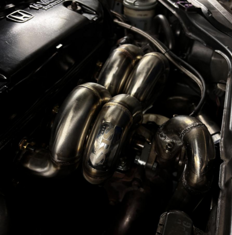 Turbo manifold stainless steel with T3 (Ramhorn) - wastegate 2 bolts 38mm SRS Honda