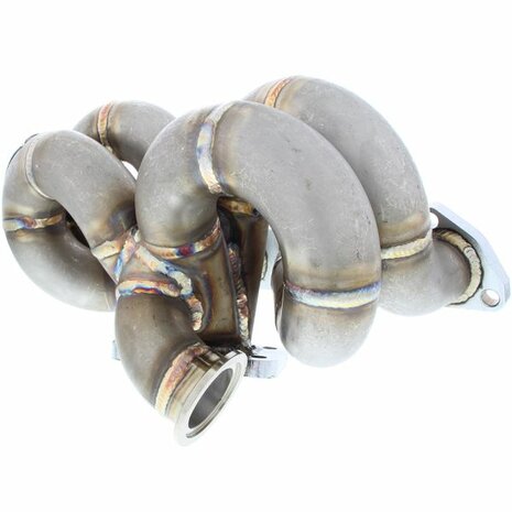 Turbo spruitstuk rvs Ramhorn met T3 flens, 44-46mm V-band wastegate flens SRS Honda B-series