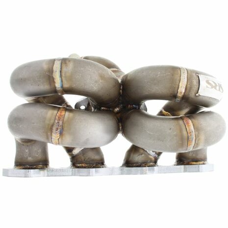 Turbo spruitstuk rvs Ramhorn met T3 flens, 44-46mm V-band wastegate flens SRS Honda B-series