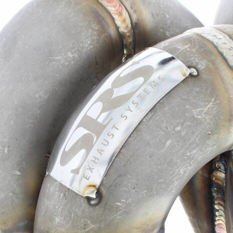 Turbo spruitstuk rvs Ramhorn met T3 flens, 44-46mm V-band wastegate flens SRS Honda B-series