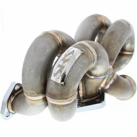 Turbo spruitstuk rvs Ramhorn met T3 flens, 44-46mm V-band wastegate flens SRS Honda B-series