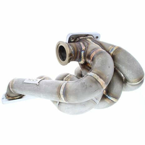 Collecteur turbo en acier inoxydable, montage sup&eacute;rieur avec bride T3 bride de soupape de d&eacute;charge en bande V 44-46 mm SRS Honda B-series