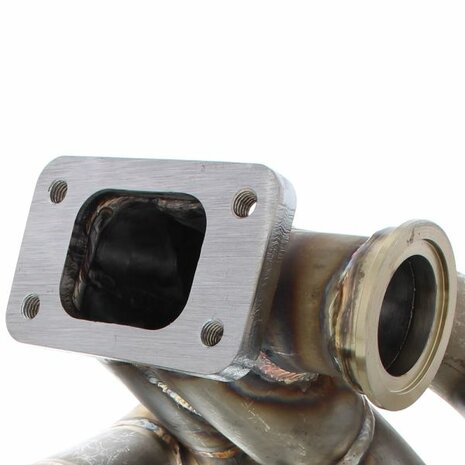 Collecteur turbo en acier inoxydable, montage sup&eacute;rieur avec bride T3 bride de soupape de d&eacute;charge en bande V 44-46 mm SRS Honda B-series