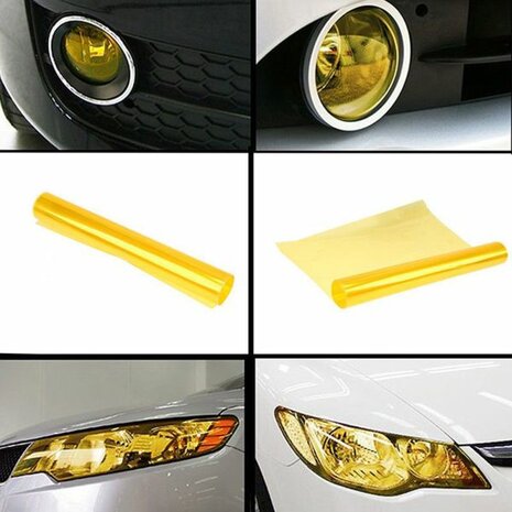 Koplamp / achterlicht folie - Geel US-Racing