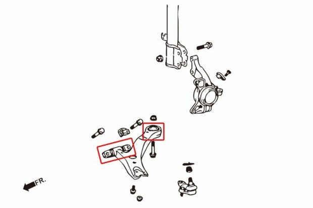 wishbone rubbers under front TOYOTA CAMRY 02- RX330 03-08 RX350 09- PREVIA 06 ESTIMA Hardrace