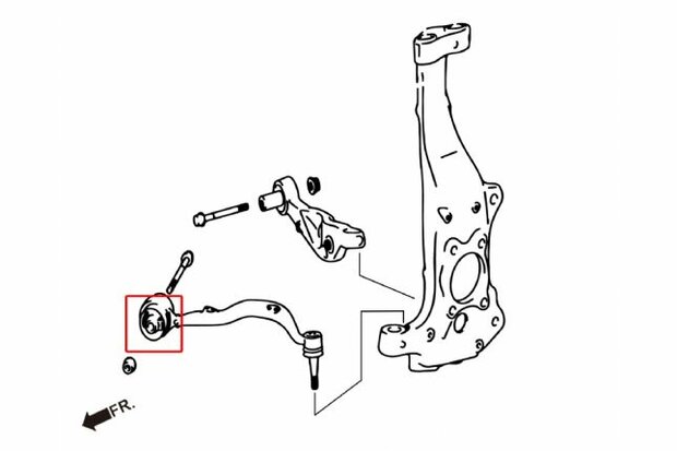 caoutchoucs de bras de suspension courb&eacute;s sous l&#039;avant LEXUS LS460 &#039;07 CURVE Hardrace