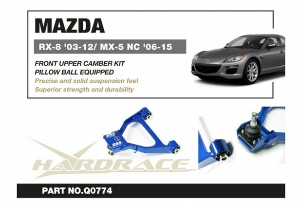 Kit de carrossage sup&eacute;rieur Avant Mazda MX-5 Miata, RX-8 Hardrace