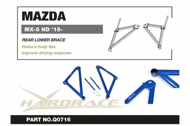 Strebe unten Hinten Mazda MX-5 Miata Hardrace